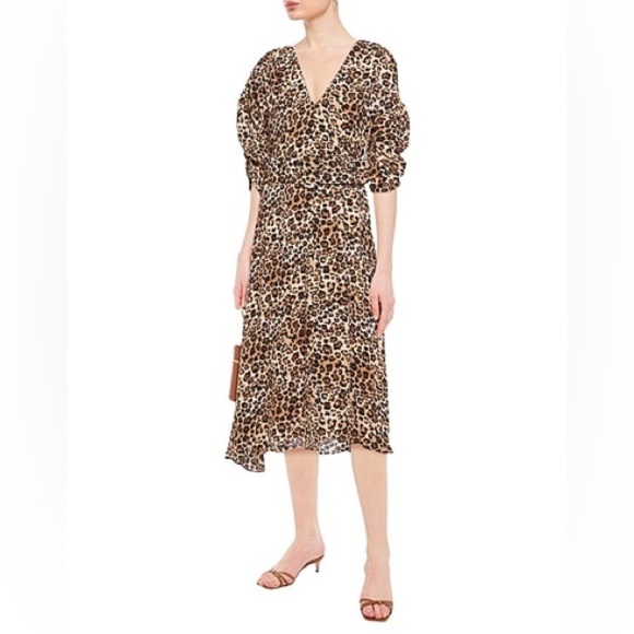 NICHOLAS Dresses & Skirts - Nicholas Leopard Cheetah Print Silk Dress Size 12